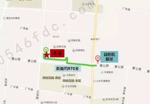 广饶县人民医院区位图图片