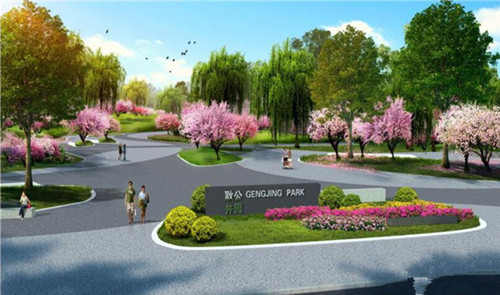 东营市西城耿井公园建设正在推进 公园突出生态性